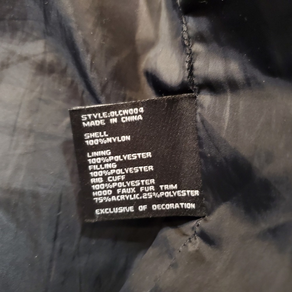 Canada Weather Gear Women Puffer Parka Black Faux Fur Hood Long Coat Size Medium - Picture 11 of 13